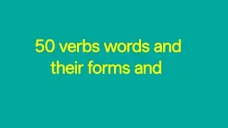 50 basic verbs for beginners 
