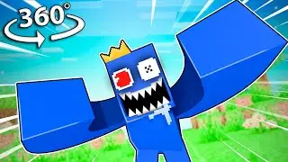 Escaping RAINBOW FRIENDS in 360 VR Minecraft!