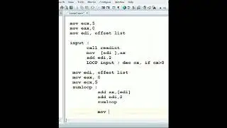 Assembly Tutorial Adding Elements of an Array Using Loops Lec29