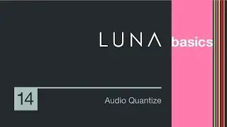 LUNA Basics - How to Quantize Audio in LUNA Recording System