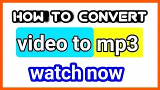 how to convert video to mp3
