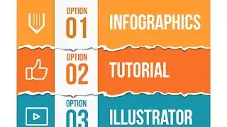 How to create torn paper infographics template. Adobe Illustrator tutorial
