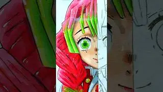 Drawing Mitsuri from Demon Slayer 💖 @yolkydolky #demonslayer #art #shorts
