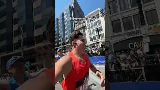The finish line of the 2025 Boston marathon