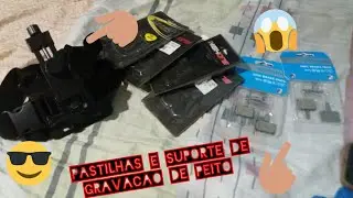 comprei um suporte de peito de gravação e dois pares de pastilhas  shimano
