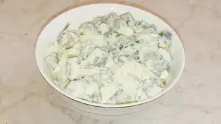 Летний салат с зелёным луком