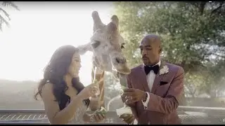 Jenny and Ryan Wedding Highlight | Palm Desert Living Zoo and Giraffes