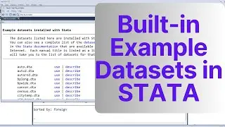 Built-in Example DataSets in Stata