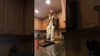 Girl climbs onto the counter and farts into the microwave!