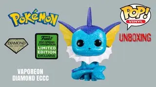 Vaporeon Diamond Glitter ECCC 2021 Funko Pop Vinyl Pokemon Limited Edition Exclusive