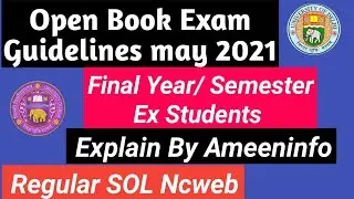 Du SOL open book exam Guidelines may 2021 Third Year open book exam 2021