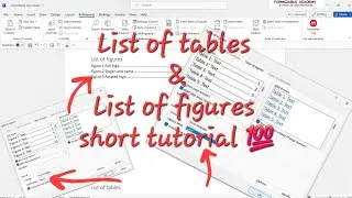 Creating Lists of Tables and Figures in Word