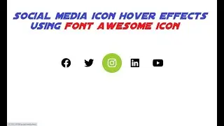 social media icon hover effects using font awesome icon (Only HTML & CSS)
