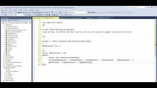 Create Multiplicationtable Using Stored Procedure in sql server