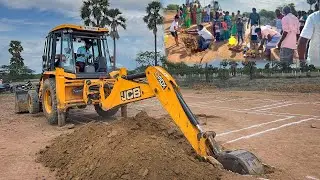 JCB 3DX Goes to Owner New Home Foundation Digging | Pooja From Start to Dig Finish Process