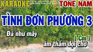 Karaoke Tình Đơn Phương 3 Tone Nam Cm| Nhạc Hoa Lời Việt Karaoke | 84