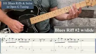 Riff 2 -  Slide Guitar in Open G Tuning  - 101 Blues Riffs and Solos
