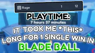 IT TOOK ME THIS MANY HOURS TO GET ONE WIN IN Roblox | Blade Ball
