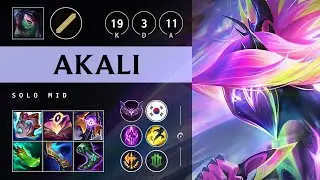 Akali Mid vs Renekton: Legendary - KR Master Patch 14.19