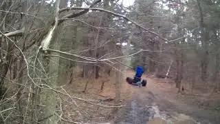 Riding a go-kart and motorized bicycle on dirt bike trails(1)