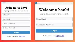 2.Login & Signup Form | Python Tkinter and MySQL Project [Step By Step Tutorial]