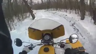 Winter holidays on Ural motorcycle