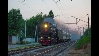 Паровоз ЛВ-0233 с туристическим поездом  6094/6095 Таганрог - Ростов-на-Дону