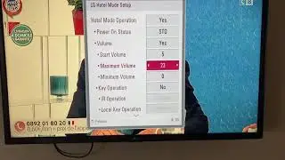 Unlock hotel mode on LG LW32 TV