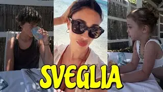 Belen Rodriguez e Luna Mari svegliano Santiago