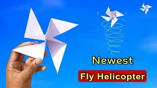 new paper flying helicopter, toy helicopter, how to make paper toy, flying toy, best helicopter