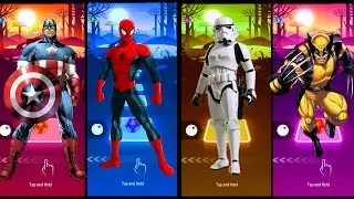 Captain America 🆚 Spider Man 🆚 Stormtrooper 🆚 Wolverine DANCE Battle! 🎮🕺