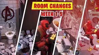 Fortnite - All Deadpool ROOM CHANGES so far.. (Week 1-5)