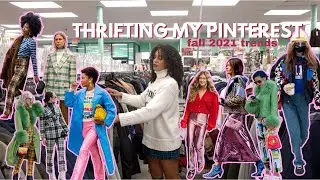 THRIFTING FOR PINTEREST OUTFITS | colorful fall 2021 trends