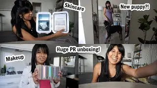 Weekly Vlog | HUGE PR Unboxing haul! New makeup and skincare! And new puppy?