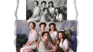 Colouring Alexandra Feodorovna, Empress of Russia, with her daughters | Romanov History in colour