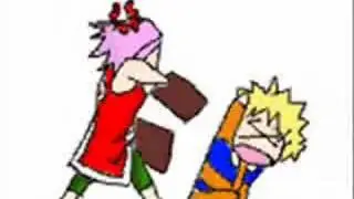 Azumanga Naruto: Sakura beats up Naruto