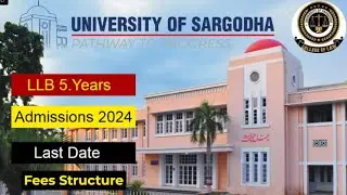 LLB admissions Open At UOS | How to apply | Fee Structures | University Of Sargodha | Last Date