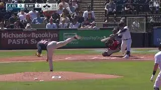 Jose Trevino powers a long grand slam over the left-field wall, giving the Yankees an early 4-0