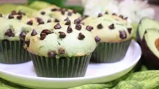 Avocado Chocolate Chip Muffins - Eggless