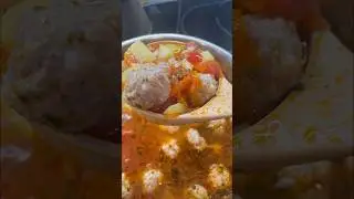 Томатный суп с фрикадельками и рисом 🍅🥩🌾