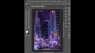 Cyberpunk color grading Photoshop shorts 
