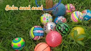 Bermain lempar bola basket,bola sepak,bola berduri dan bola semangka