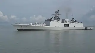 Destroyer INS Delhi & frigate INS Satpura in Cambodia during the ASEAN India Maritime Exercise