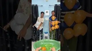 Put The Ball In Bucket With Pop Balloon Challenge #shorts