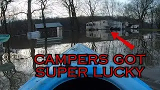 Kayaking Flooded Camps.
