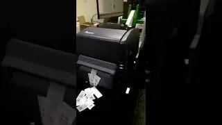 Impresora de Marquillas Argox P4 imprimiendo y cortando Satín