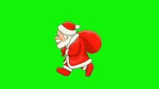 Санта-Клаус. Анимация. Футаж. Хромакей. Santa Claus goes Animation Video miniature Chroma key