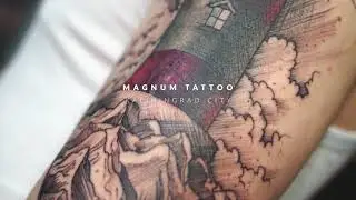 Тату Маяк на плече - Magnum Tattoo Калининград