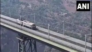 1st trial train between Sangaldan to Reasi.