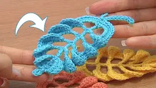 3D Crochet Leaf Tutorial 28 Part 1 of 2